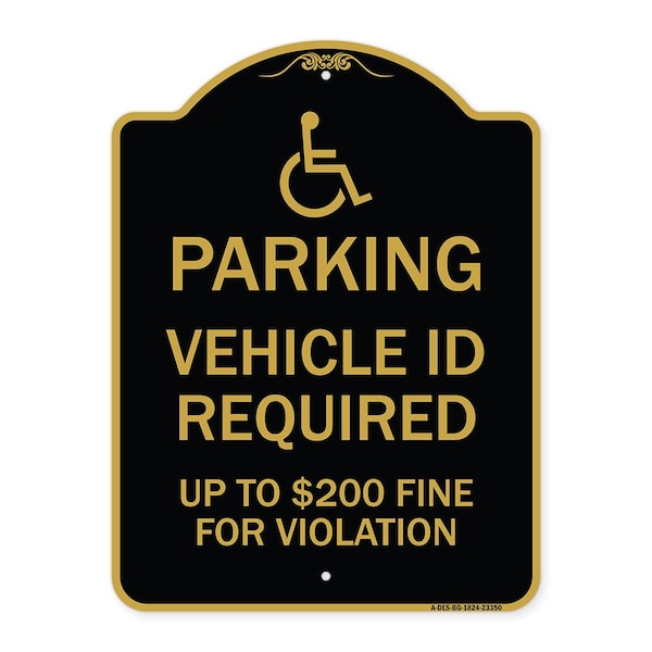 Parking Vehicle Id Required Up to $200 Fine for Violation With Handicapped Symbol, BG-1824-23350